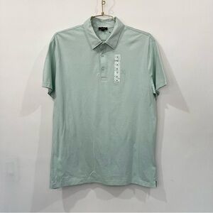 Express Polo Shirt Size Medium Mint Green Cotton Top Short Sleeve